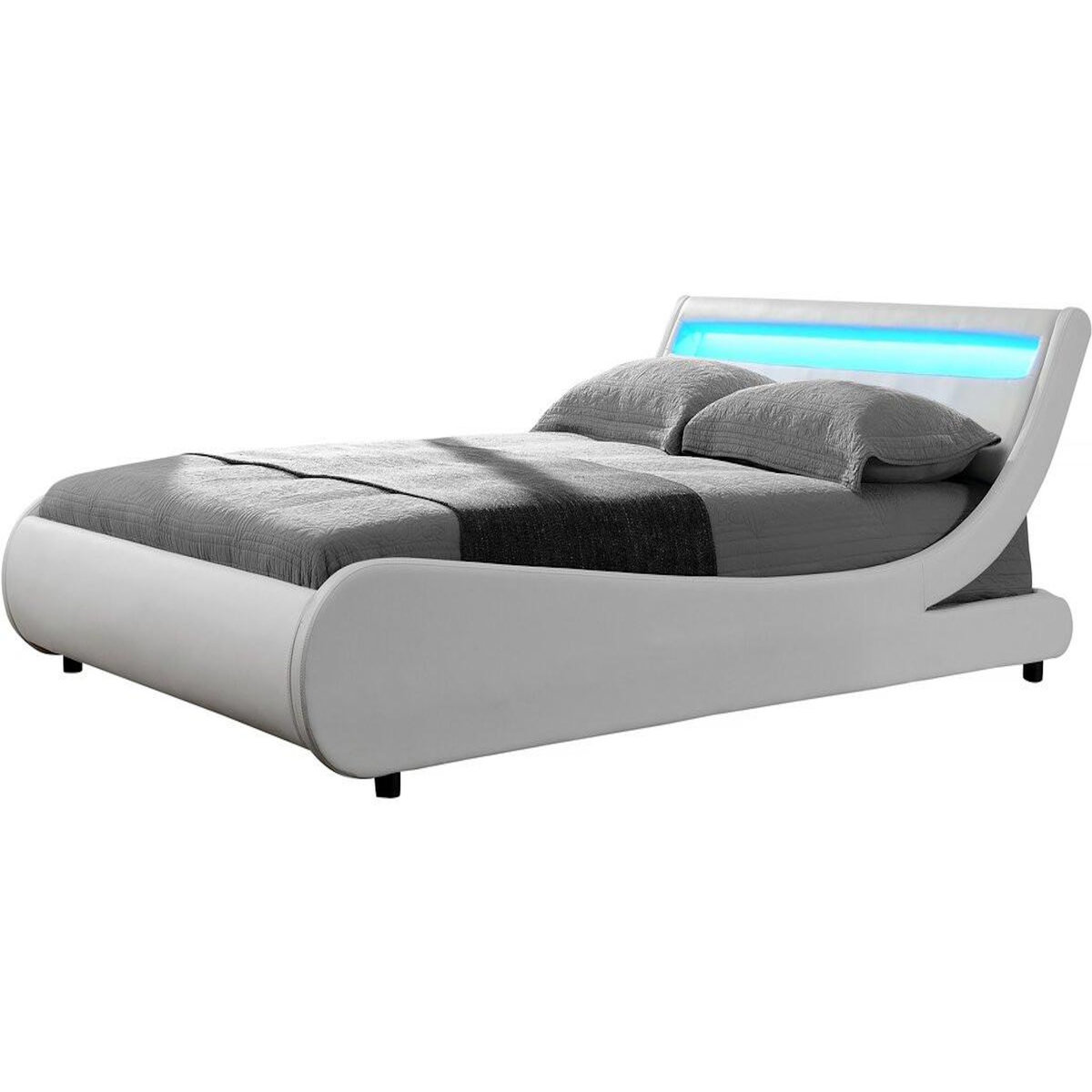 Habitat et Jardin Lit LED  Natacha  - 140 x 190 cm - Blanc