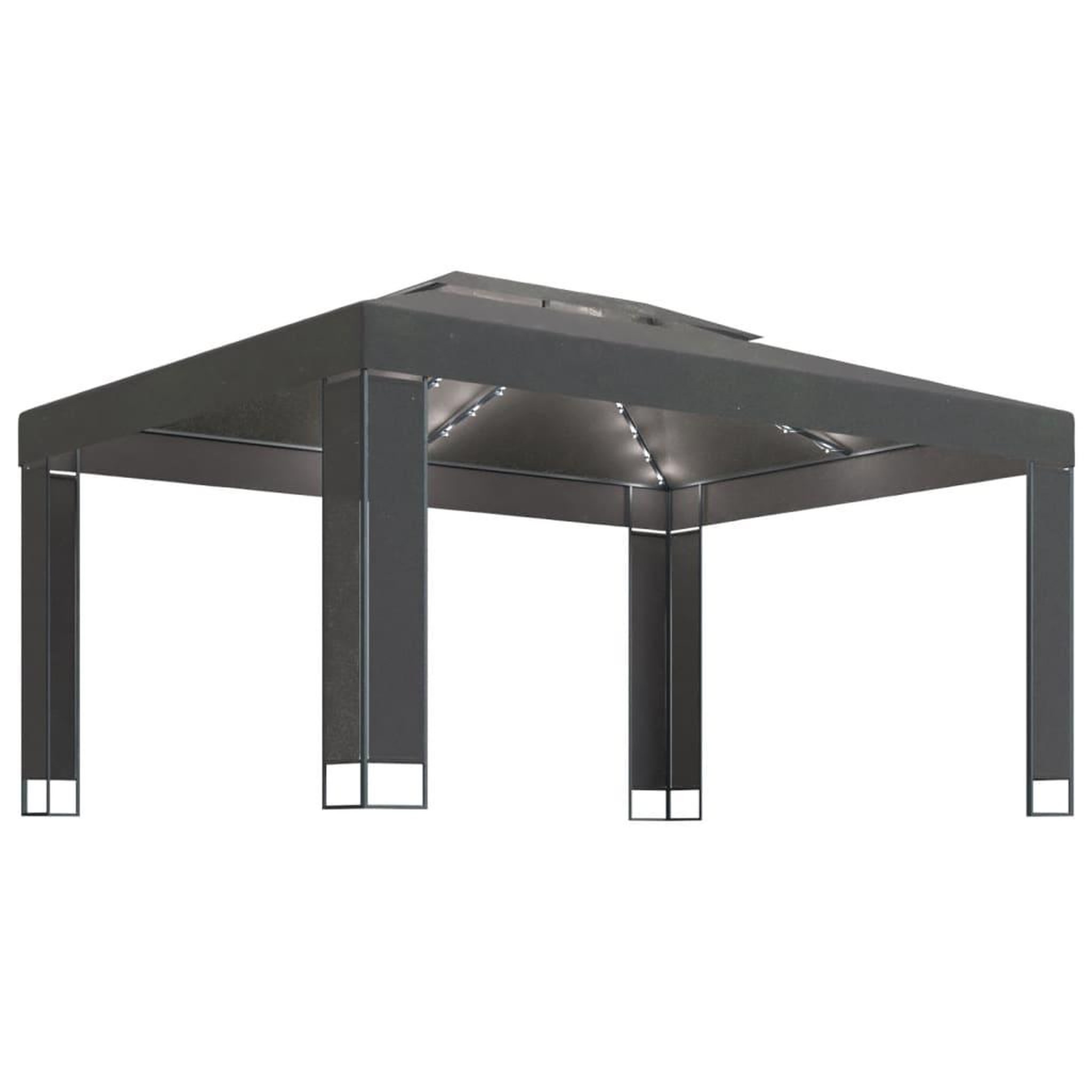 Voir la diapositive 2 : VIDAXL Tonnelle avec guirlande lumineuse a LED 3x4 m Anthracite