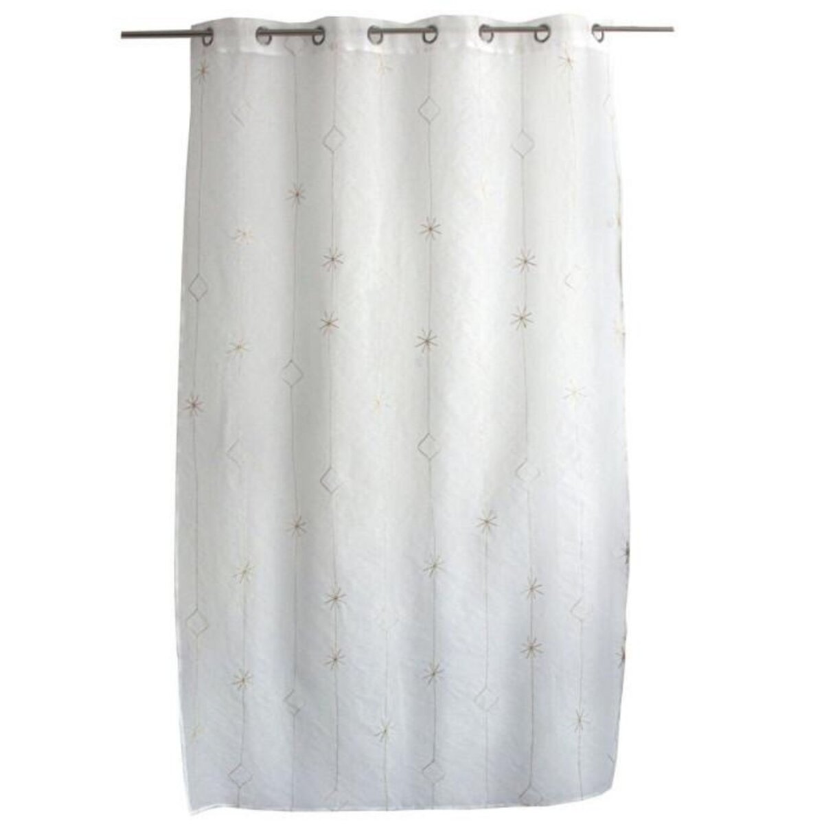 Paris Prix Rideau Voilage Brodé  Noël  140x240cm Blanc & Or
