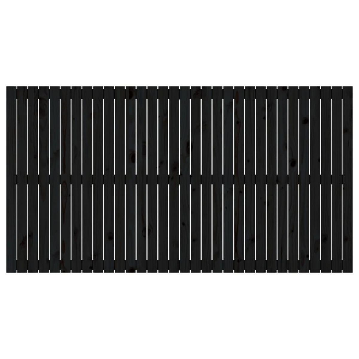 VIDAXL Tete de lit murale Noir 204x3x110 cm Bois massif de pin