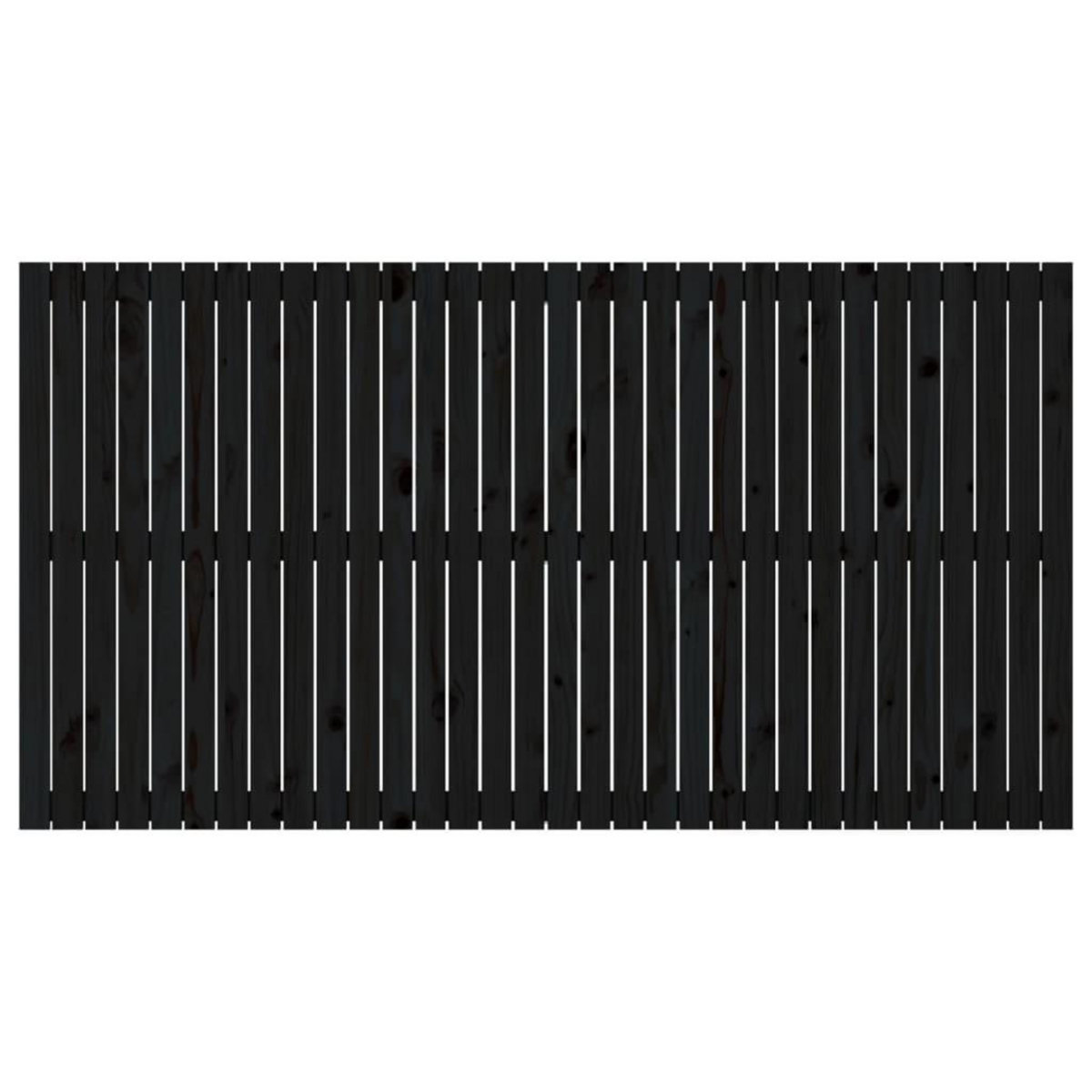 VIDAXL Tete de lit murale Noir 204x3x110 cm Bois massif de pin