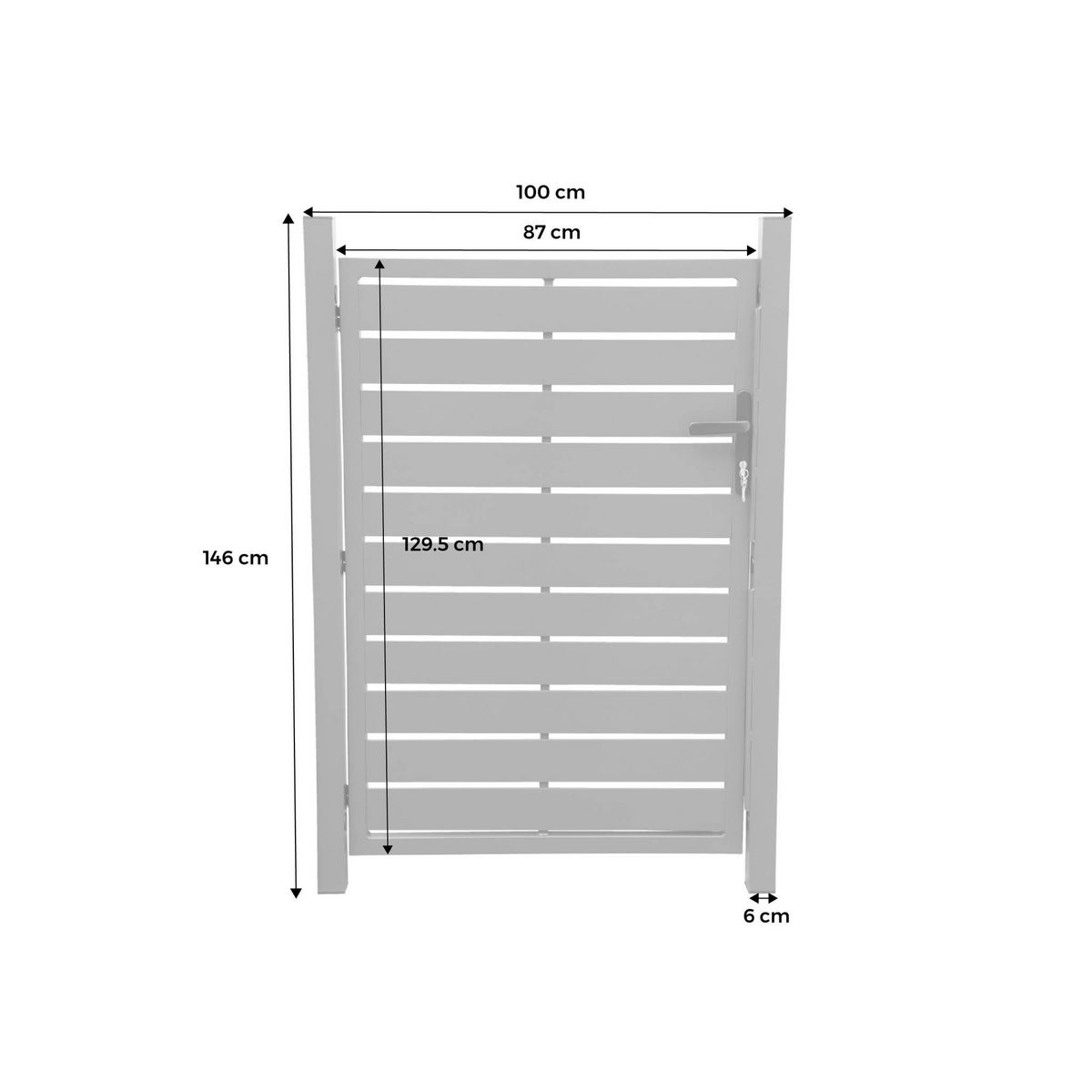 SWEEEK Portillon de jardin 100 x 146 cm en aluminium anthracite avec serrure et poignée. anthracite. traitement anti rouille.