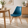 Voir la diapositive 2 : TOILINUX Lot de 4 chaises design scandinave BAYA