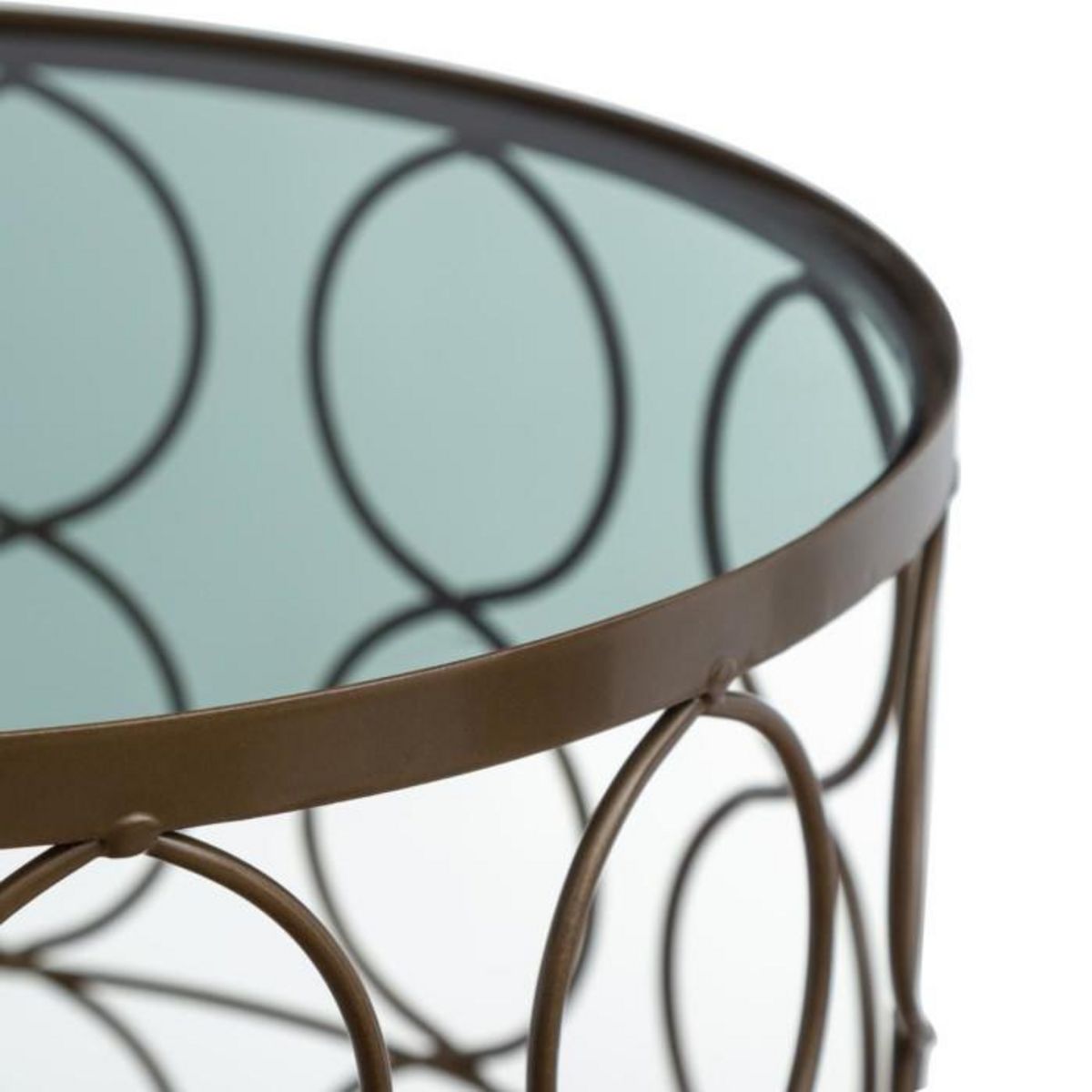 Paris Prix Lot de 2 Tables d'Appoint Design  Archi  44cm Or