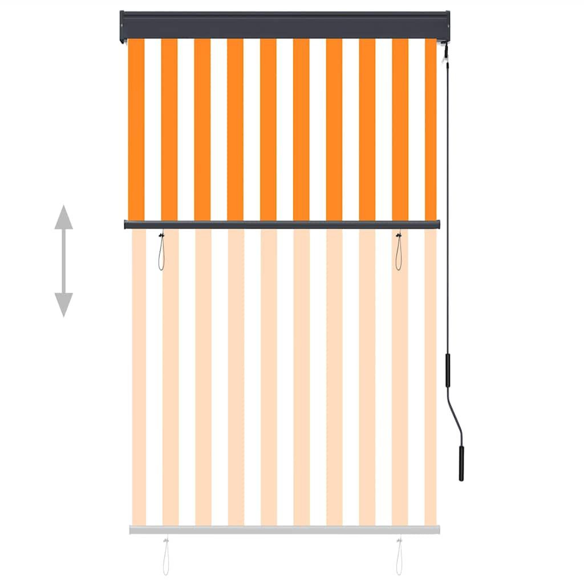 Voir la diapositive 3 : VIDAXL Store roulant d'exterieur 100x250 cm Blanc et orange