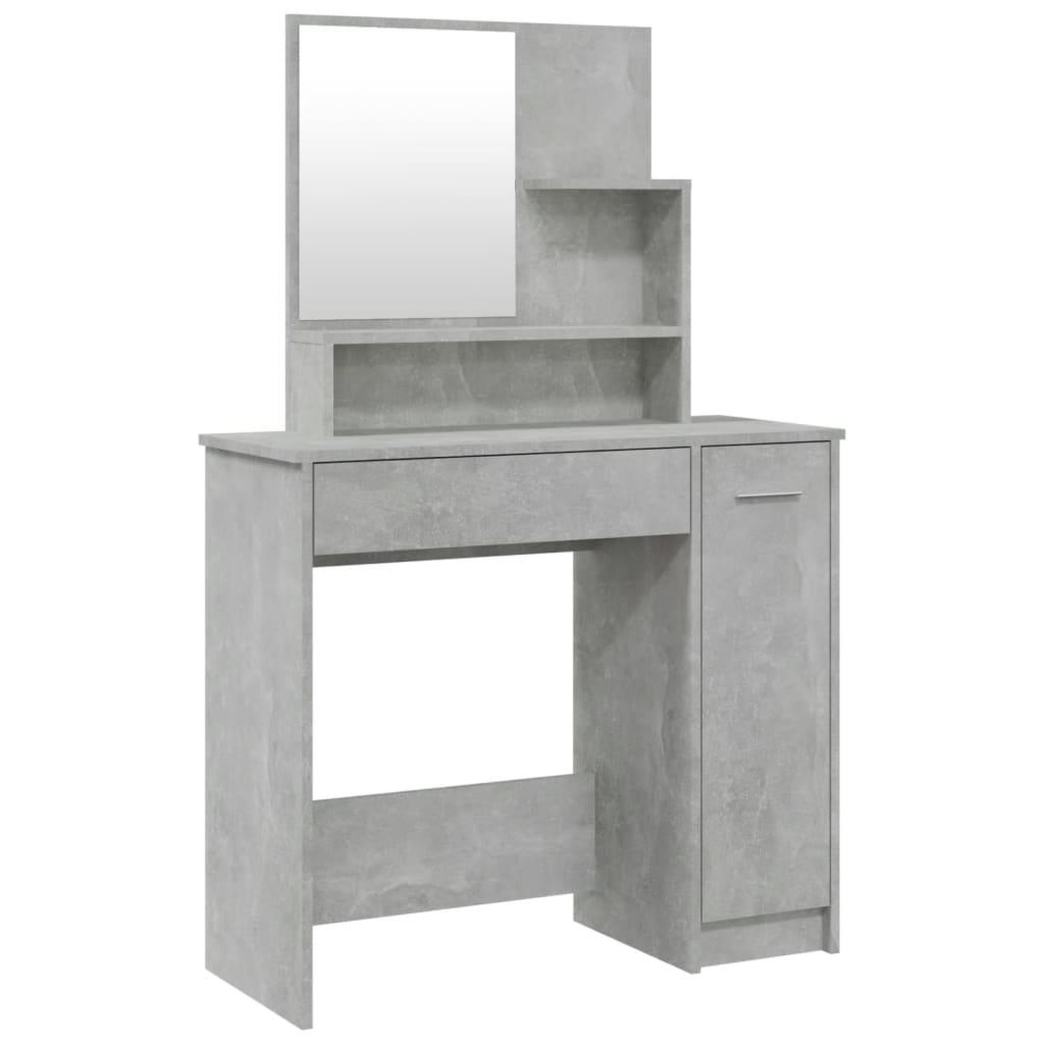 Voir la diapositive 2 : VIDAXL Coiffeuse avec miroir Gris beton 86,5x35x136 cm