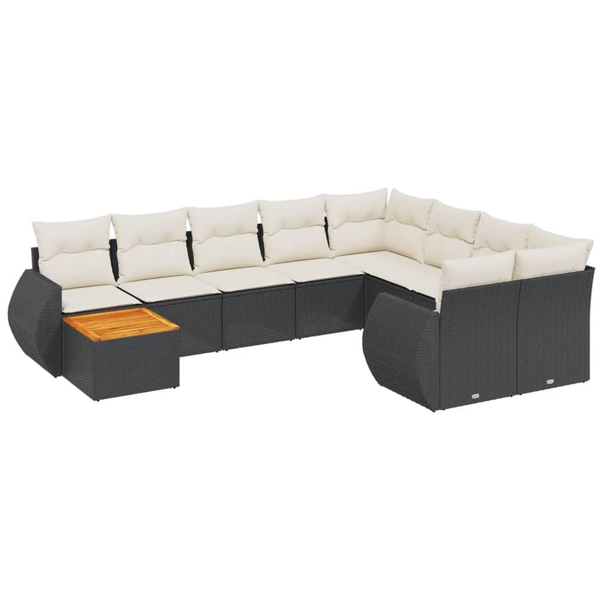 Voir la diapositive 2 : VIDAXL Salon de jardin 10 pcs avec coussins noir resine tressee