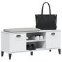Voir la diapositive 4 : VIDAXL Banc a chaussures VIKEN blanc 106x35x45 cm bois massif de pin
