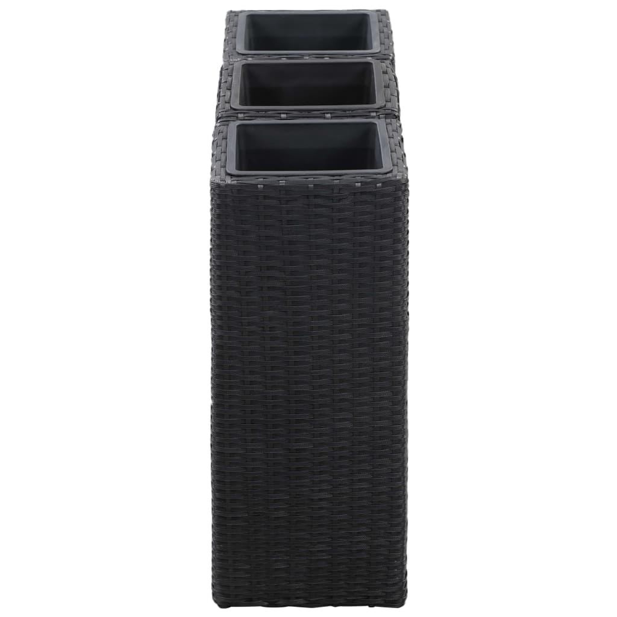 Voir la diapositive 4 : VIDAXL Lits sureleves de jardin 3 pcs Resine tressee Noir