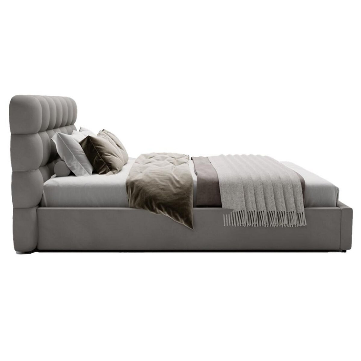 BEST MOBILIER Lotus - lit coffre - 140x200 cm - sommier inclus - en velours