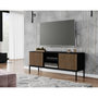 Voir la diapositive 1 : BEST MOBILIER Savanna - meuble tv - effet bois et noir - 2 portes et 2 niches - 150 cm