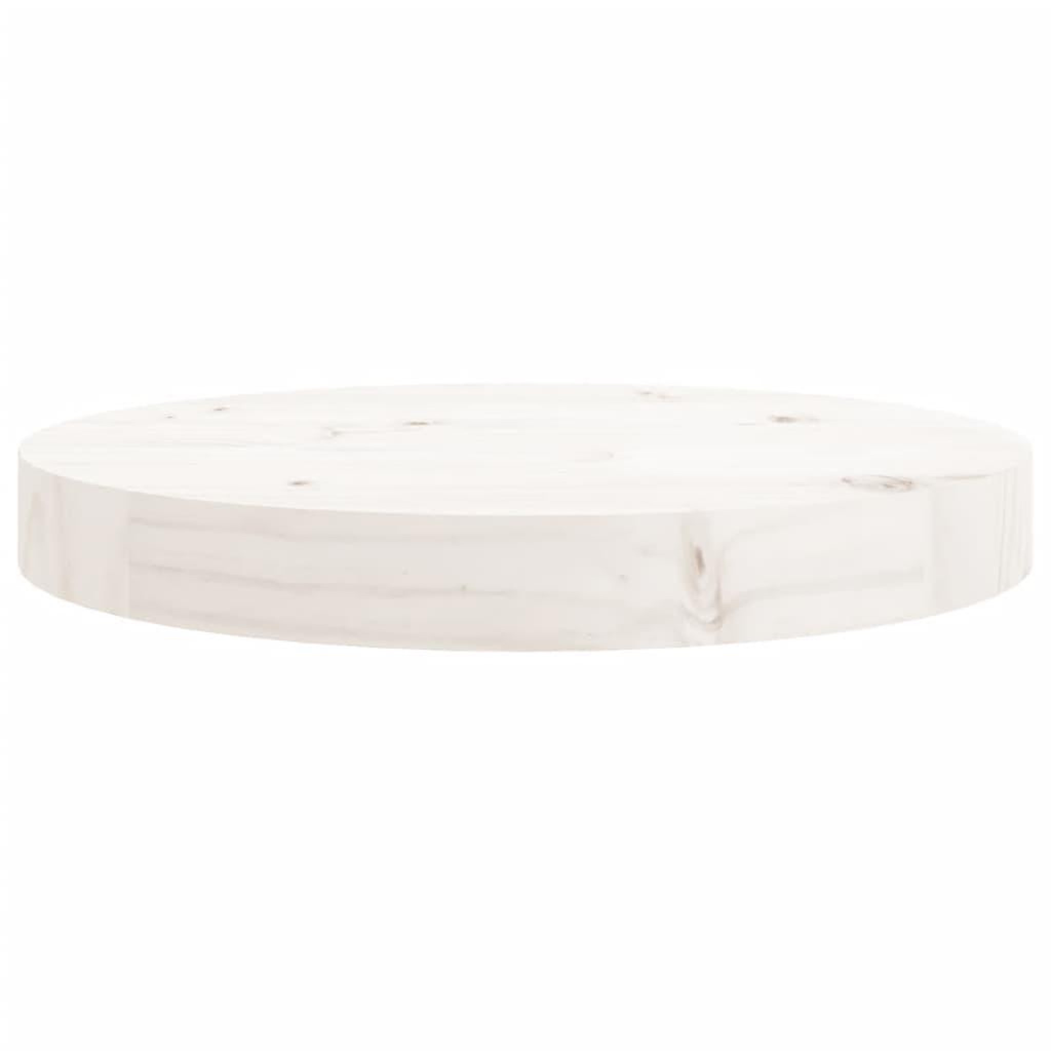 Voir la diapositive 4 : VIDAXL Dessus de table rond blanc Ø30x3 cm bois de pin massif