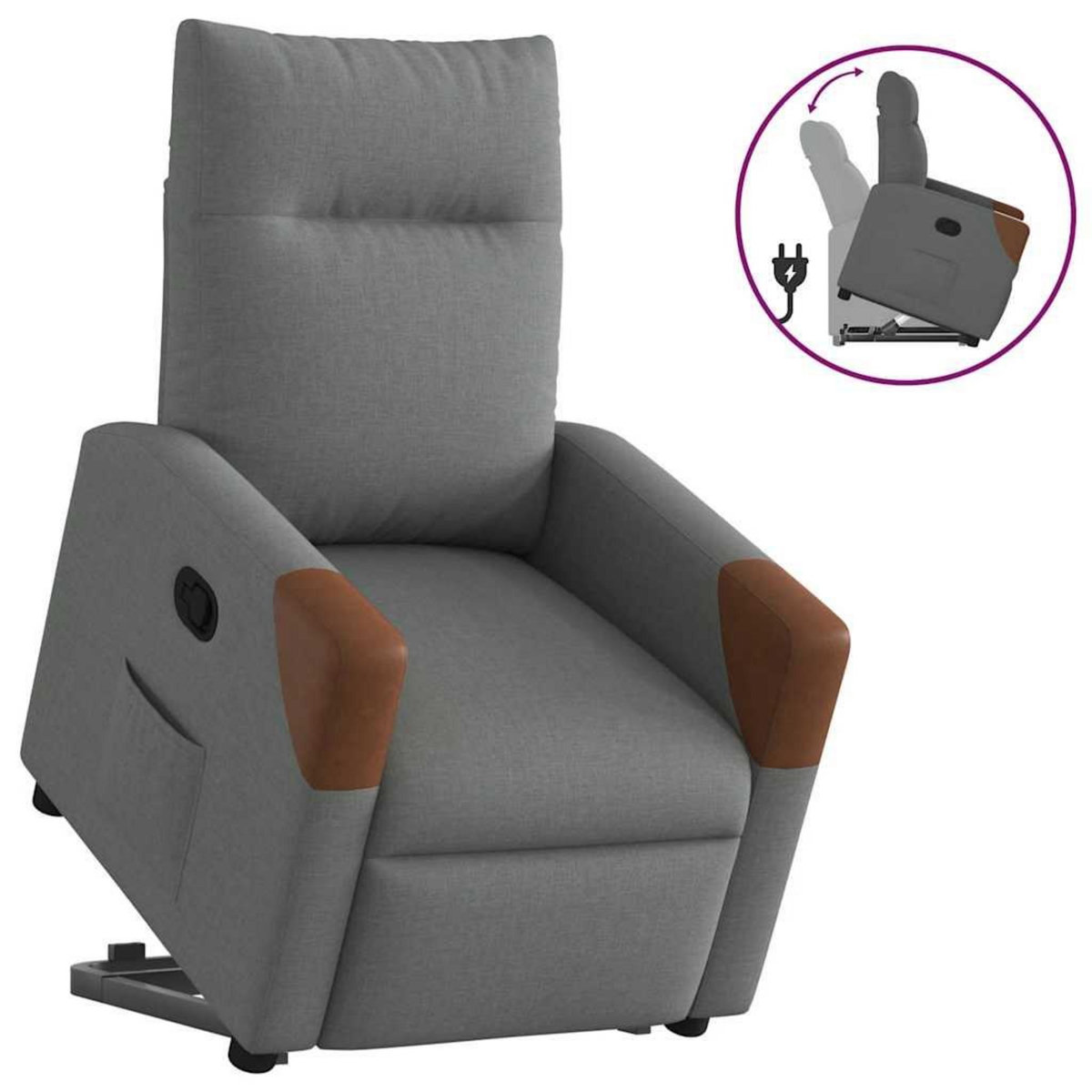 VIDAXL Fauteuil inclinable Gris fonce Tissu