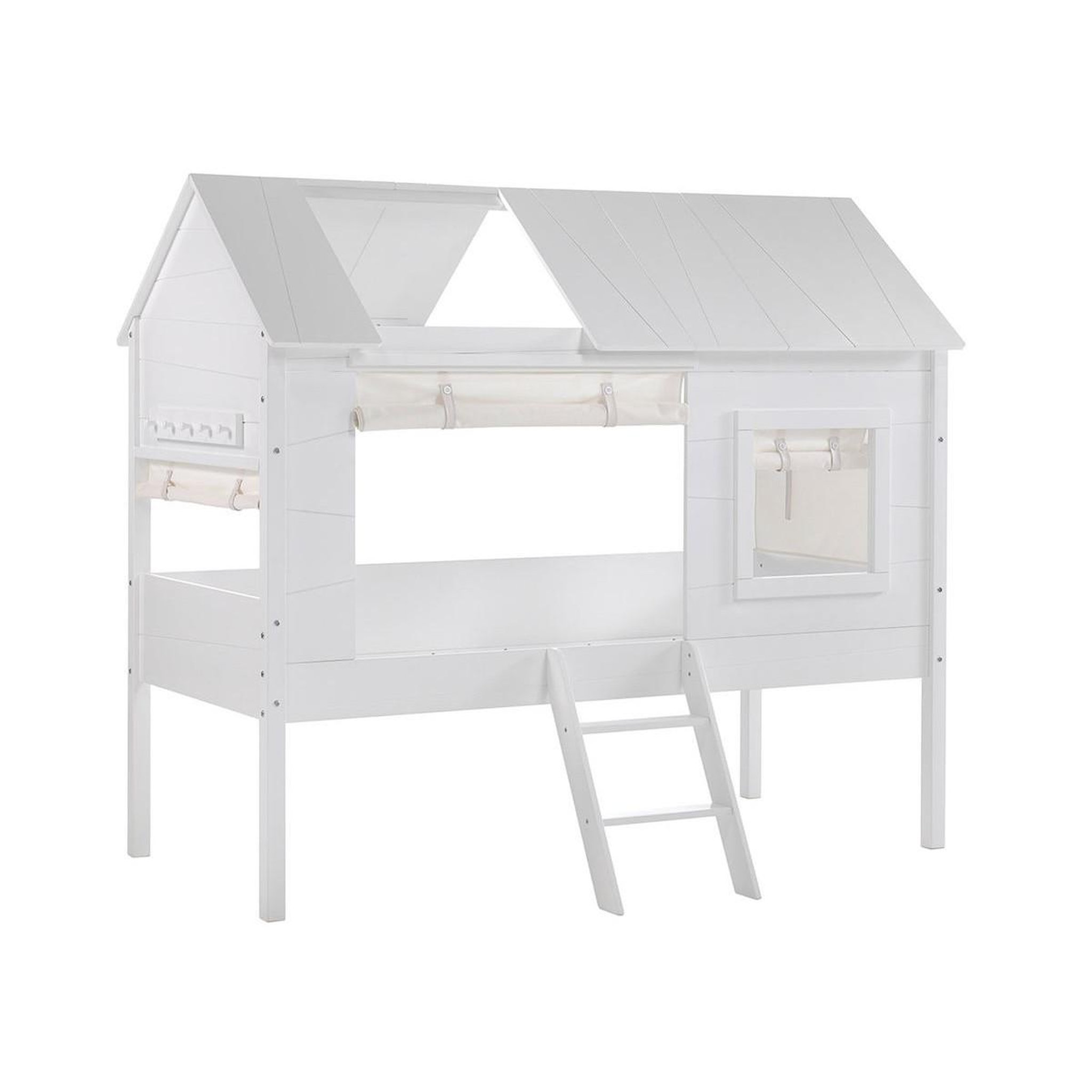 Voir la diapositive 2 : Paris Prix Lot de 4 rideaux pour lit cabane enfant  charlotte  beige