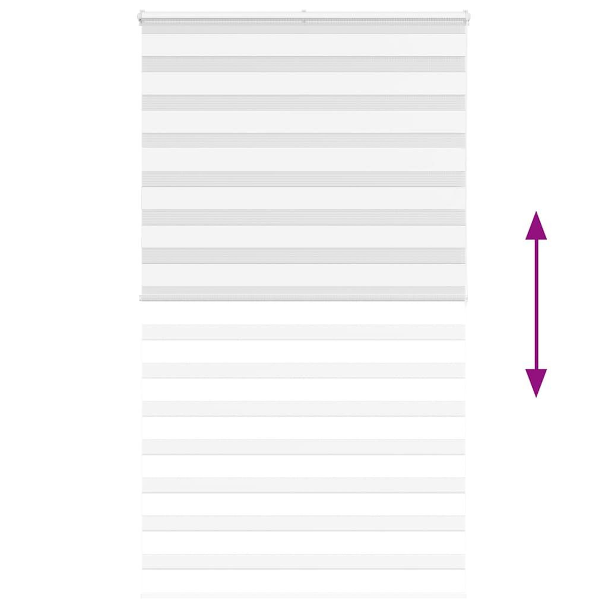 Voir la diapositive 5 : VIDAXL Store zebre blanc 120x200 cm largeur du tissu 120,9cm polyester