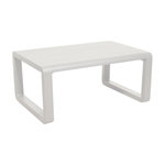Proloisirs Table basse Quenza II en aluminium/lattes - 90 x 60 cm - blanc