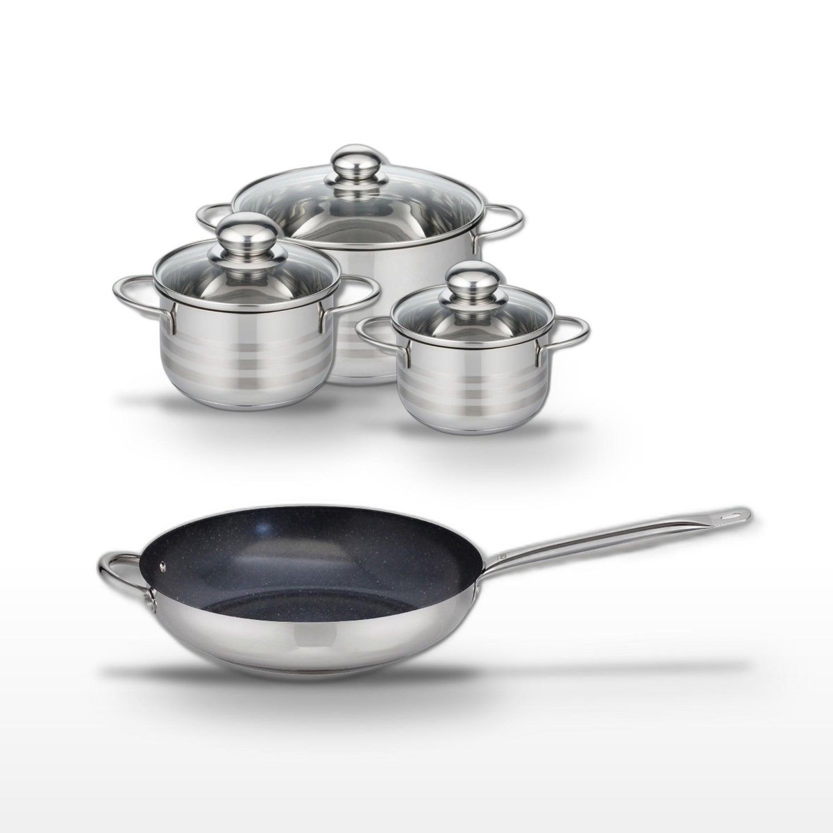 ELO Lot Poêle 32cm & Faitouts 14/16/20cm Elo Profi Therm Platinum