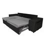 Voir la diapositive 8 : Canapé d'angle convertible avec coffre 3 places + 2 poufs à droite et étagère à gauche MACHA