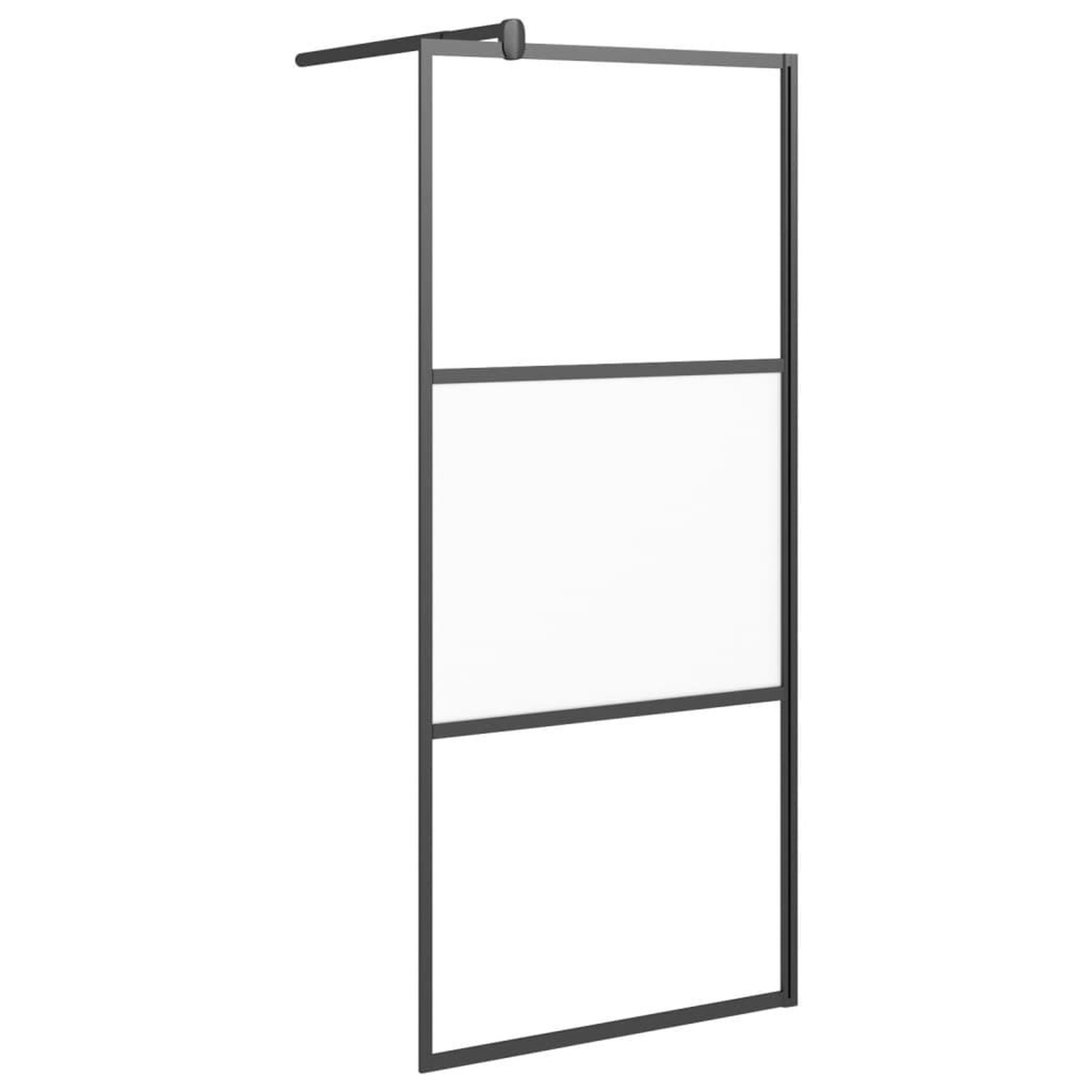 Voir la diapositive 2 : VIDAXL Paroi de douche 80x195 cm Verre ESG demi-depoli Noir