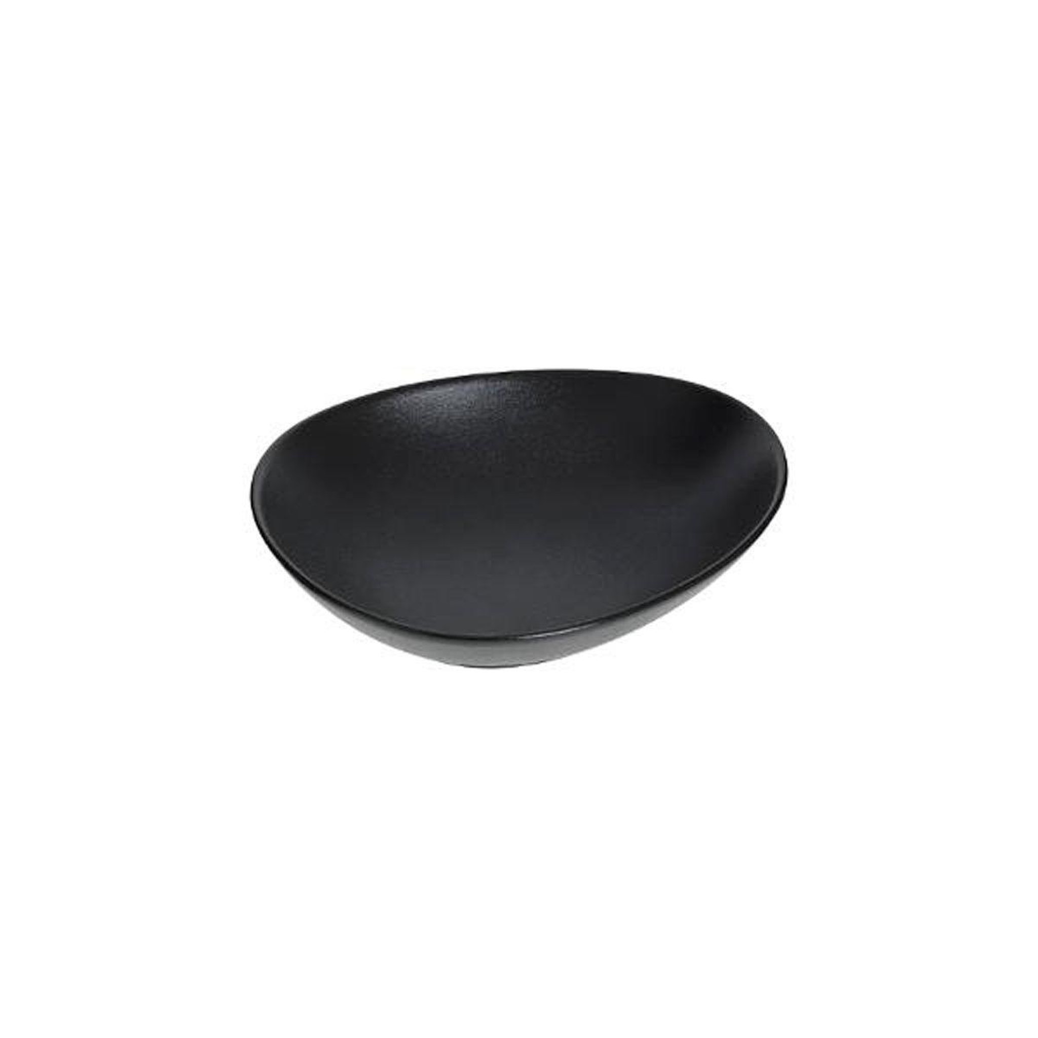 Voir la diapositive 2 : SECRET DE GOURMET Lot de 6 assiettes creuses  galet  22cm noir