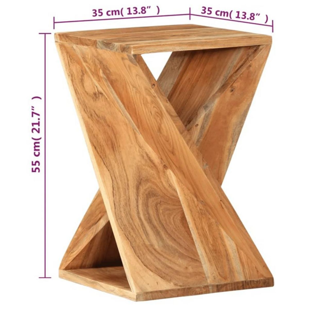 VIDAXL Table d'appoint 35x35x55 cm Bois massif d'acacia