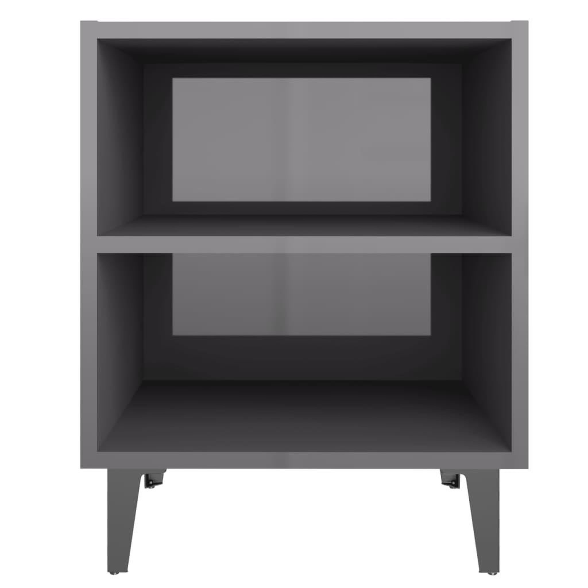 Voir la diapositive 4 : VIDAXL Table de chevet avec pieds en metal gris brillant 40x30x50 cm