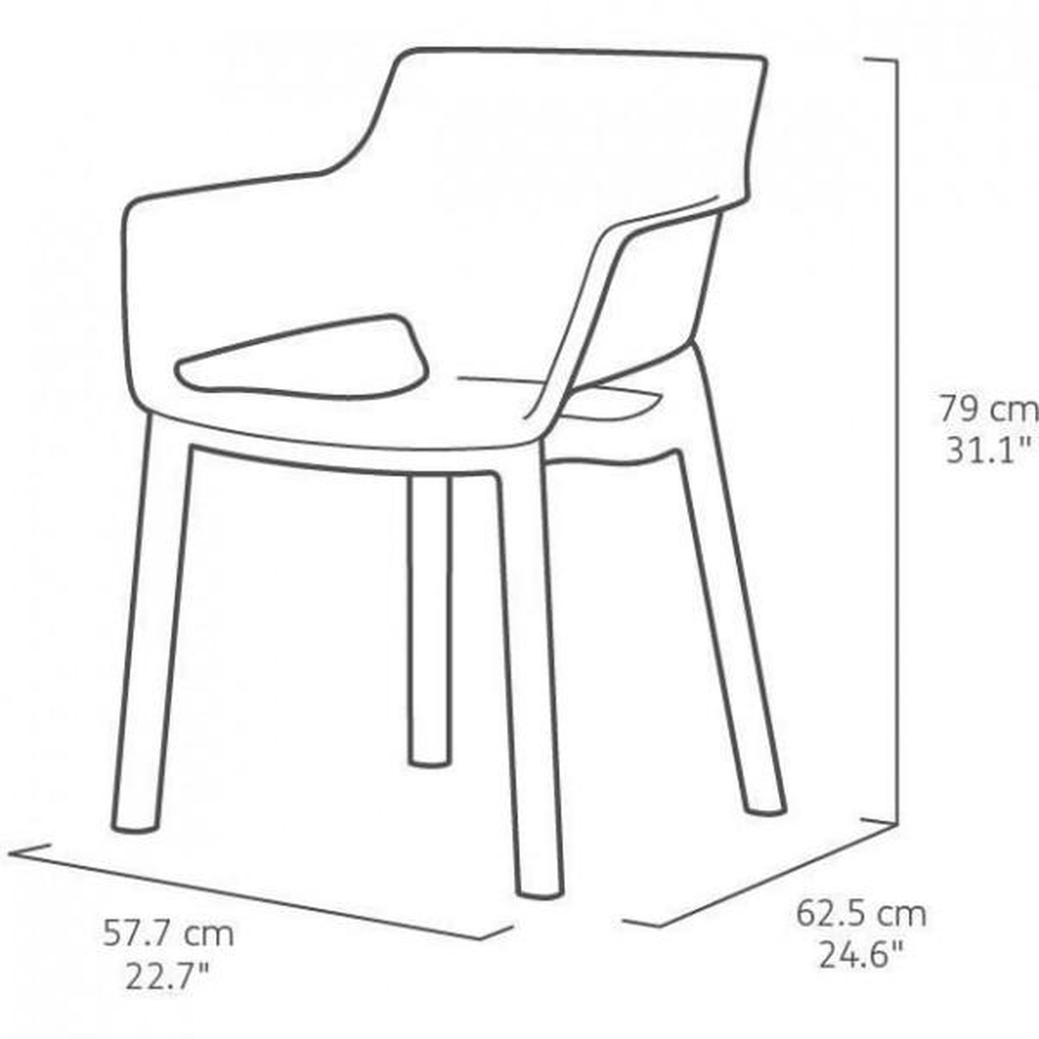 Voir la diapositive 6 : Keter Lot de 6 fauteuils de jardin - Allibert by KETER - ELISA - En résine - Coloris : gris graphite