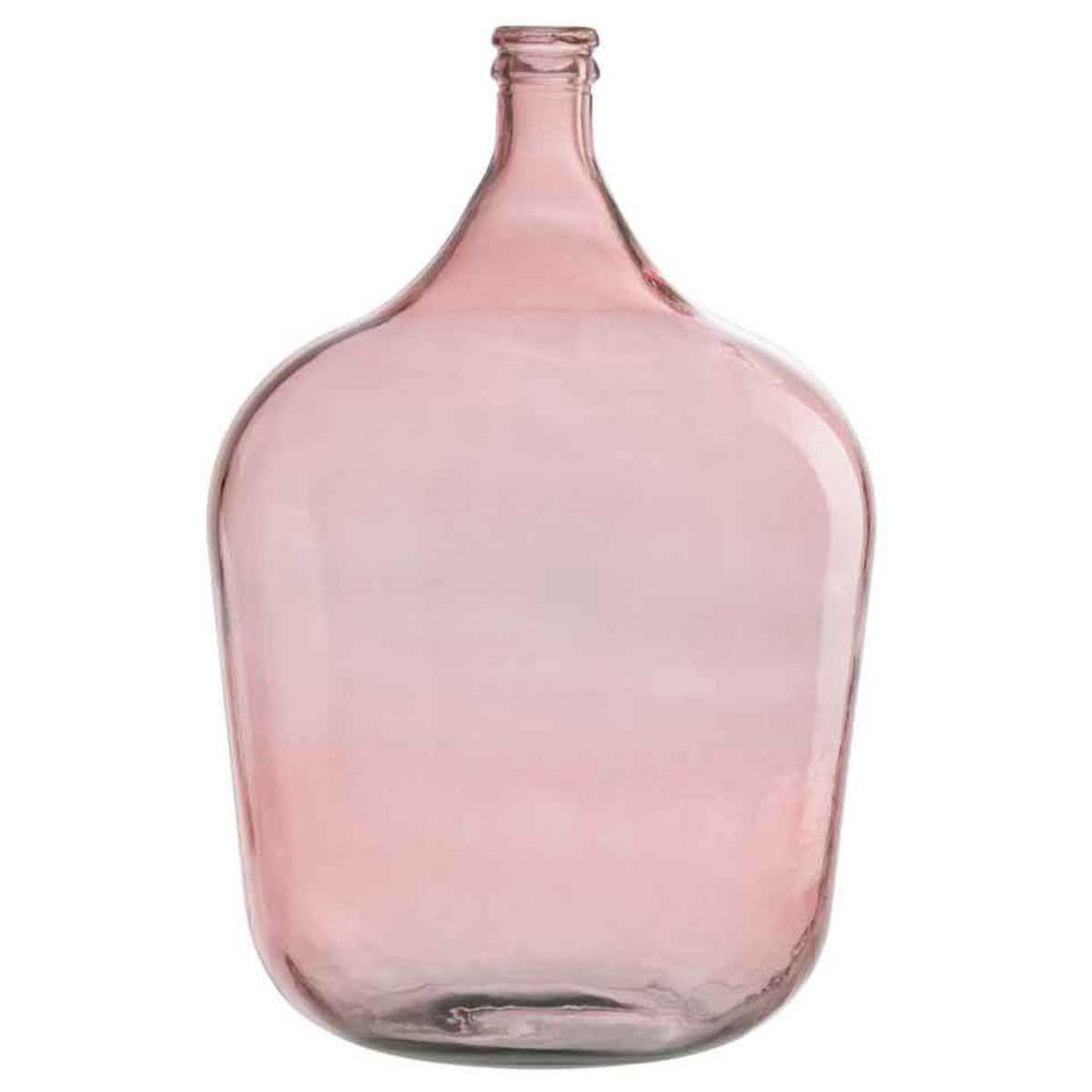 J-LINE Vase design en verre  bouteille déco  55cm rose
