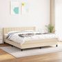 Voir la diapositive 2 : VIDAXL Sommier a lattes de lit avec matelas Creme 180x200 cm Tissu