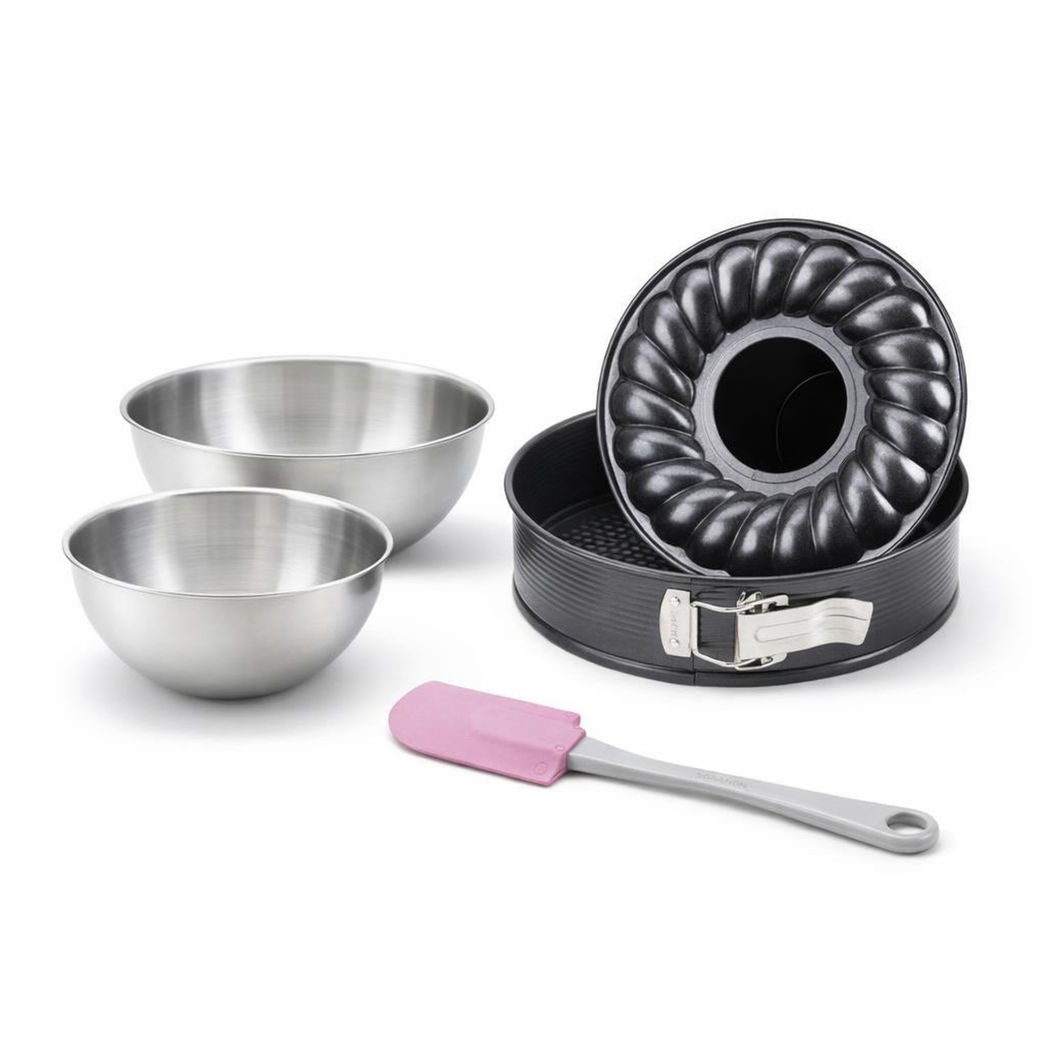 ZENKER Set de 4 ustensiles de pâtisserie moule à gâteaux bols et spatule black mettallic black mettallic zenker  black mettallic