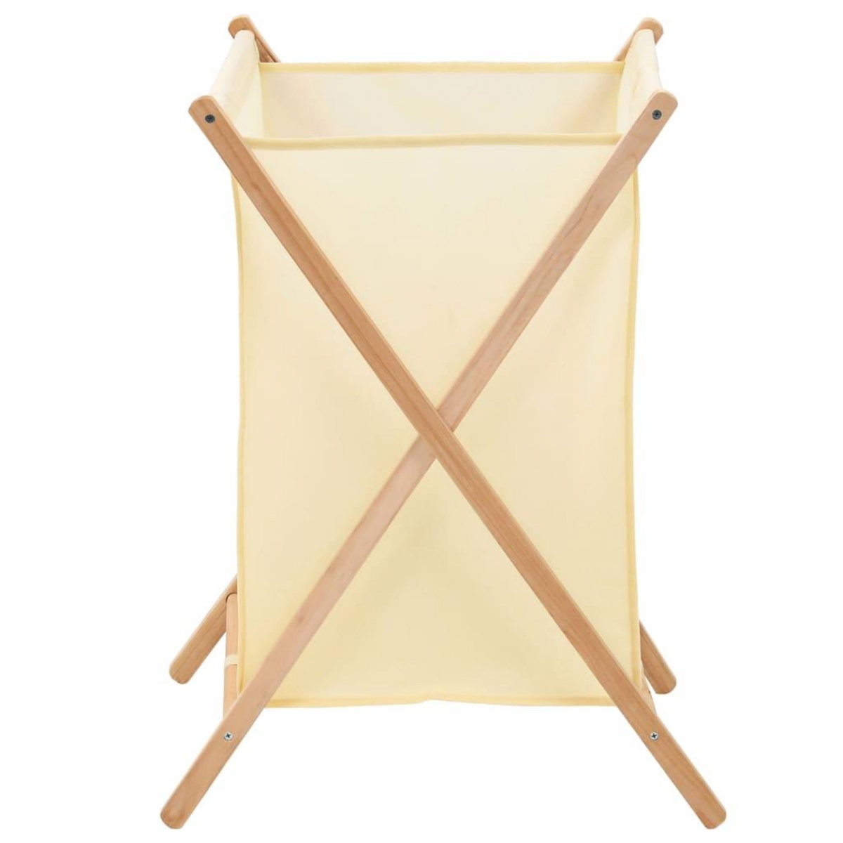 VIDAXL Panier a linge Bois de cedre et textile Beige 42 x 41 x 64 cm