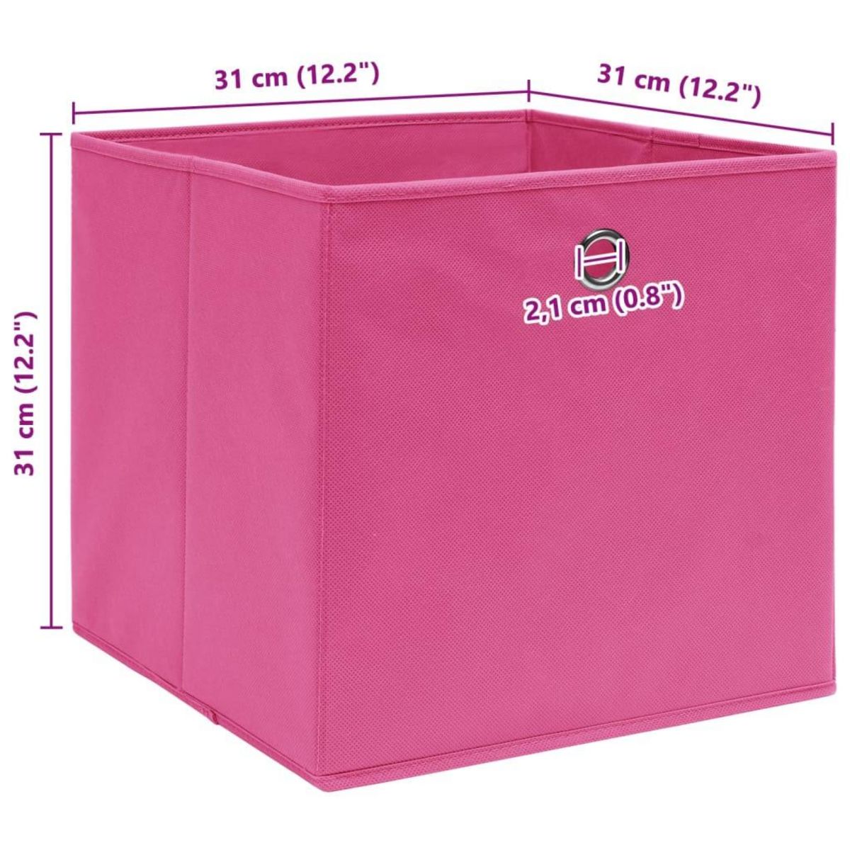 VIDAXL Boîtes de rangement 4 pcs Rose 32x32x32 cm Tissu