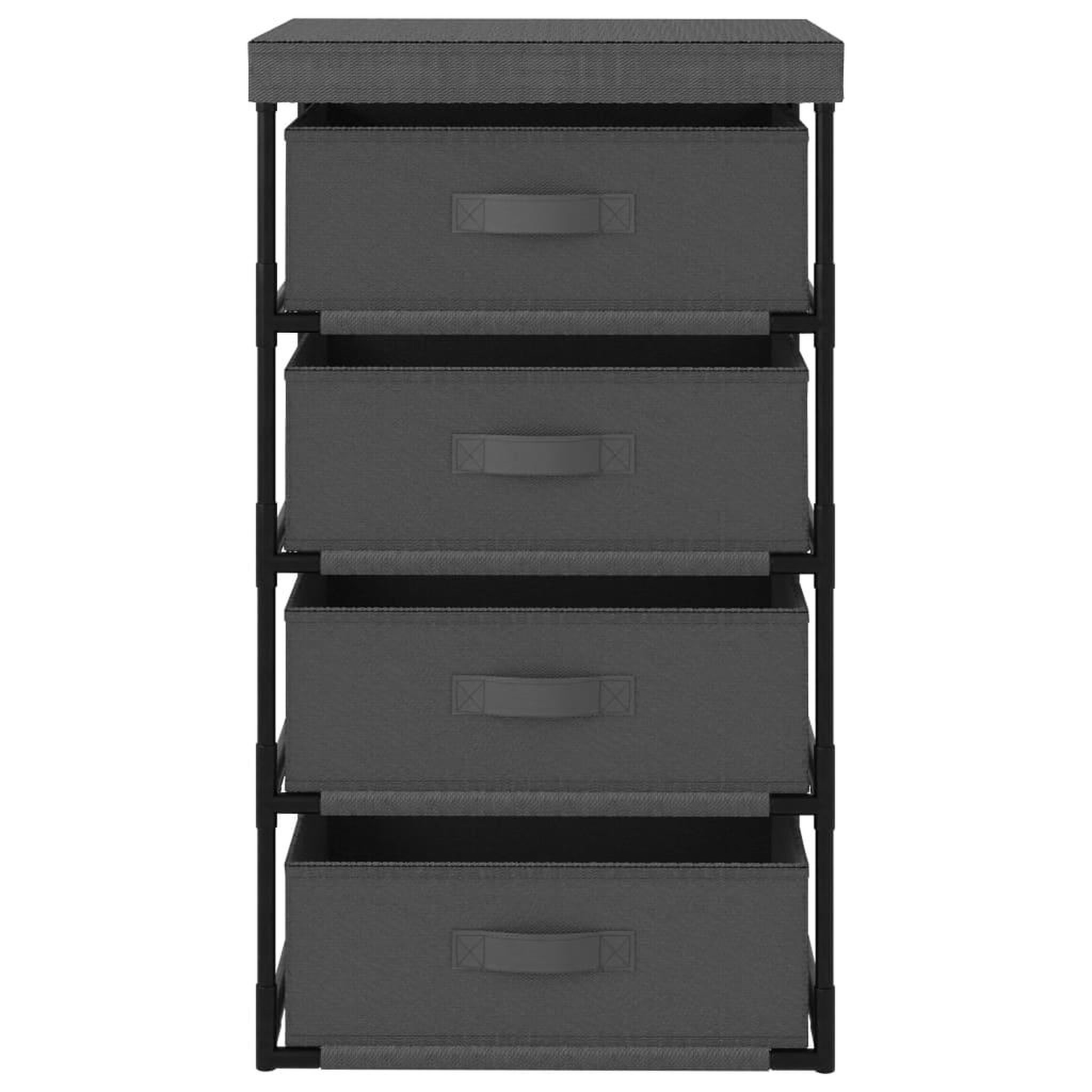 Voir la diapositive 2 : VIDAXL Etagere de rangement avec 4 paniers en tissu Acier Gris