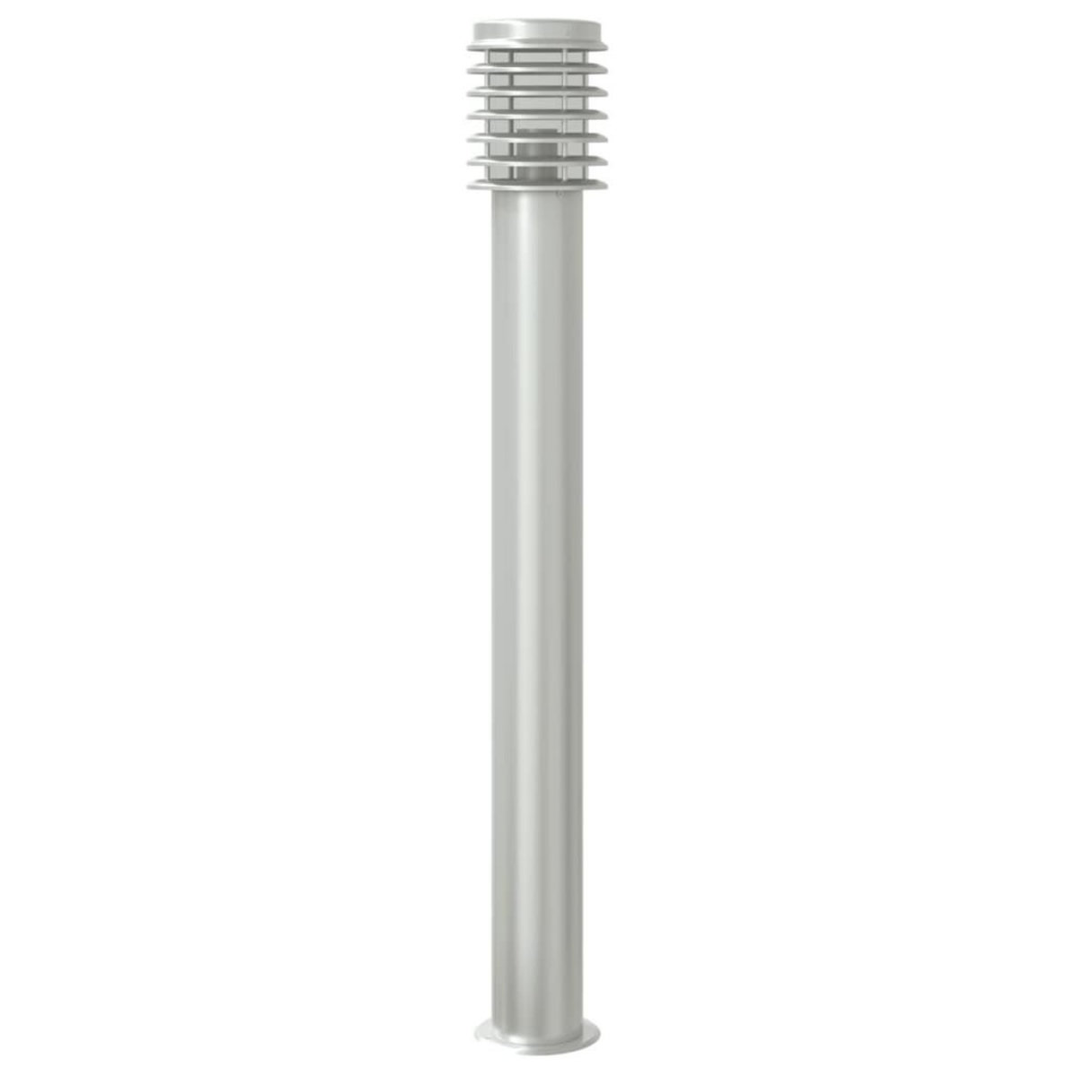 VIDAXL Lampadaires d'exterieur 3 pcs argente 110 cm acier inoxydable