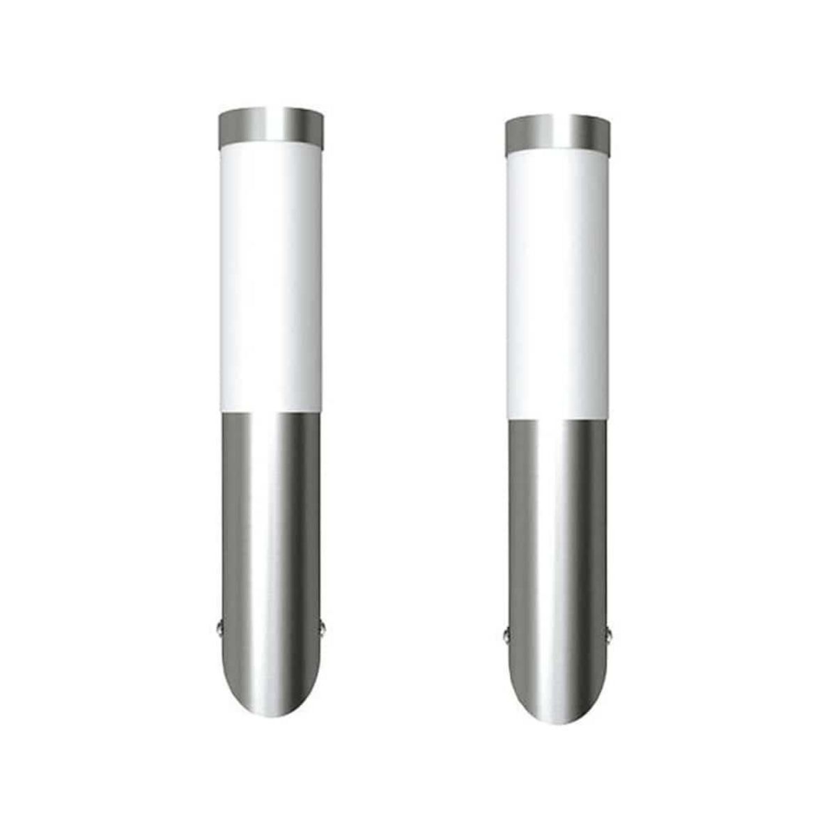 VIDAXL Applique murale d'exterieur 2 pcs Acier inoxydable