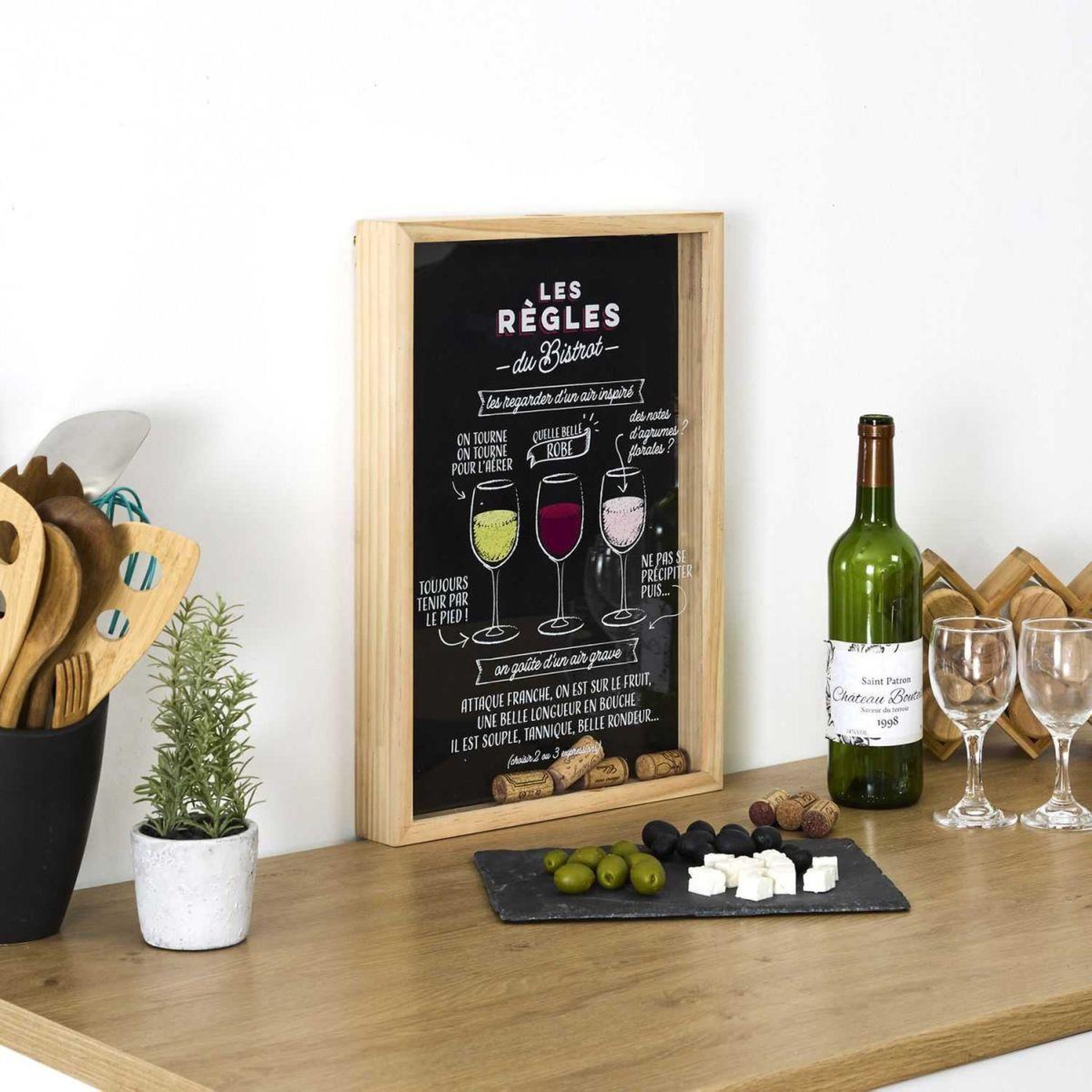 Voir la diapositive 5 : COOK CONCEPT Cadre collecteur de bouchon  bistrot  46cm noir