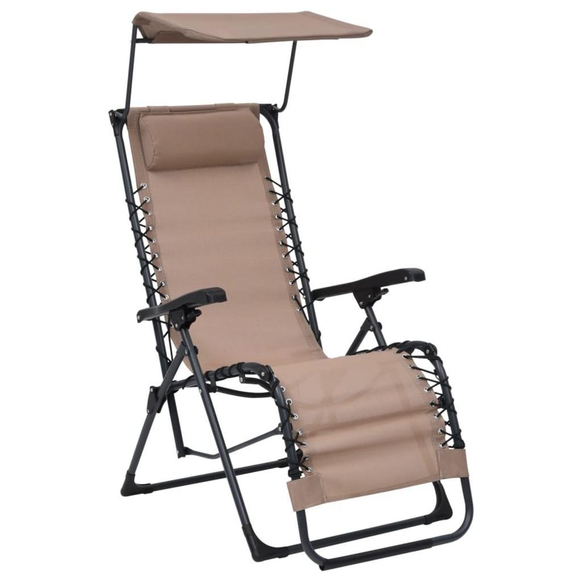VIDAXL Chaise pliable de terrasse Textilene Taupe