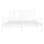VIDAXL Cadre de lit metal avec tete de lit/pied de lit blanc 160x200cm