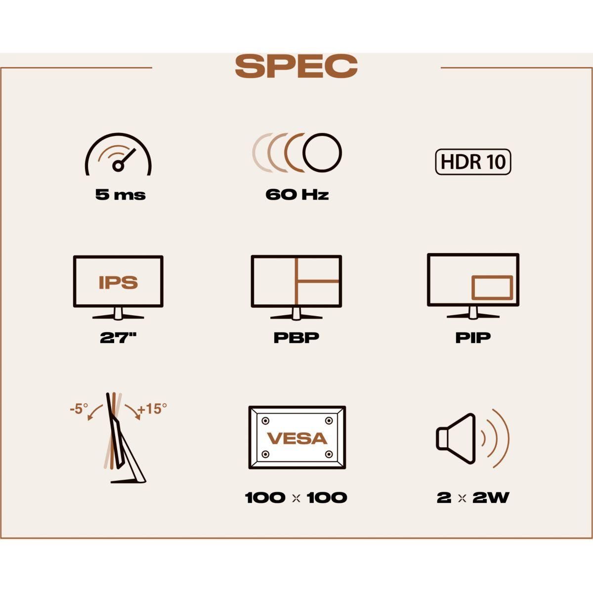 JAPANNEXT Ecran PC 4K JN-IPS2707UHDR Plat 27
