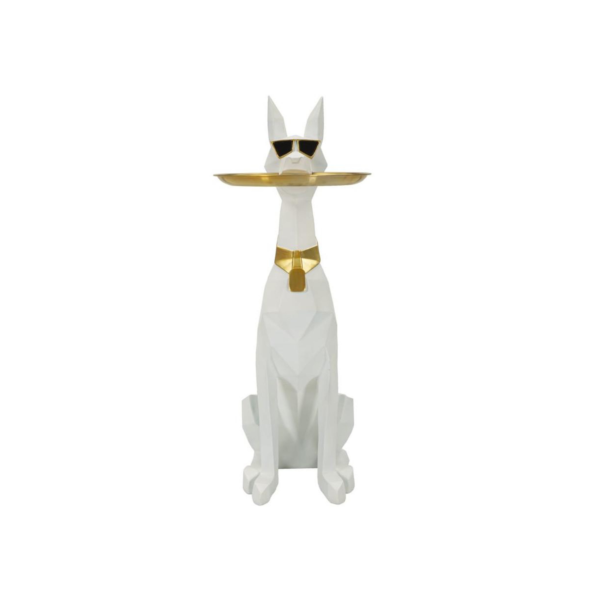 Voir la diapositive 2 : Paris Prix Vide-poche statue chien  origami  74cm blanc