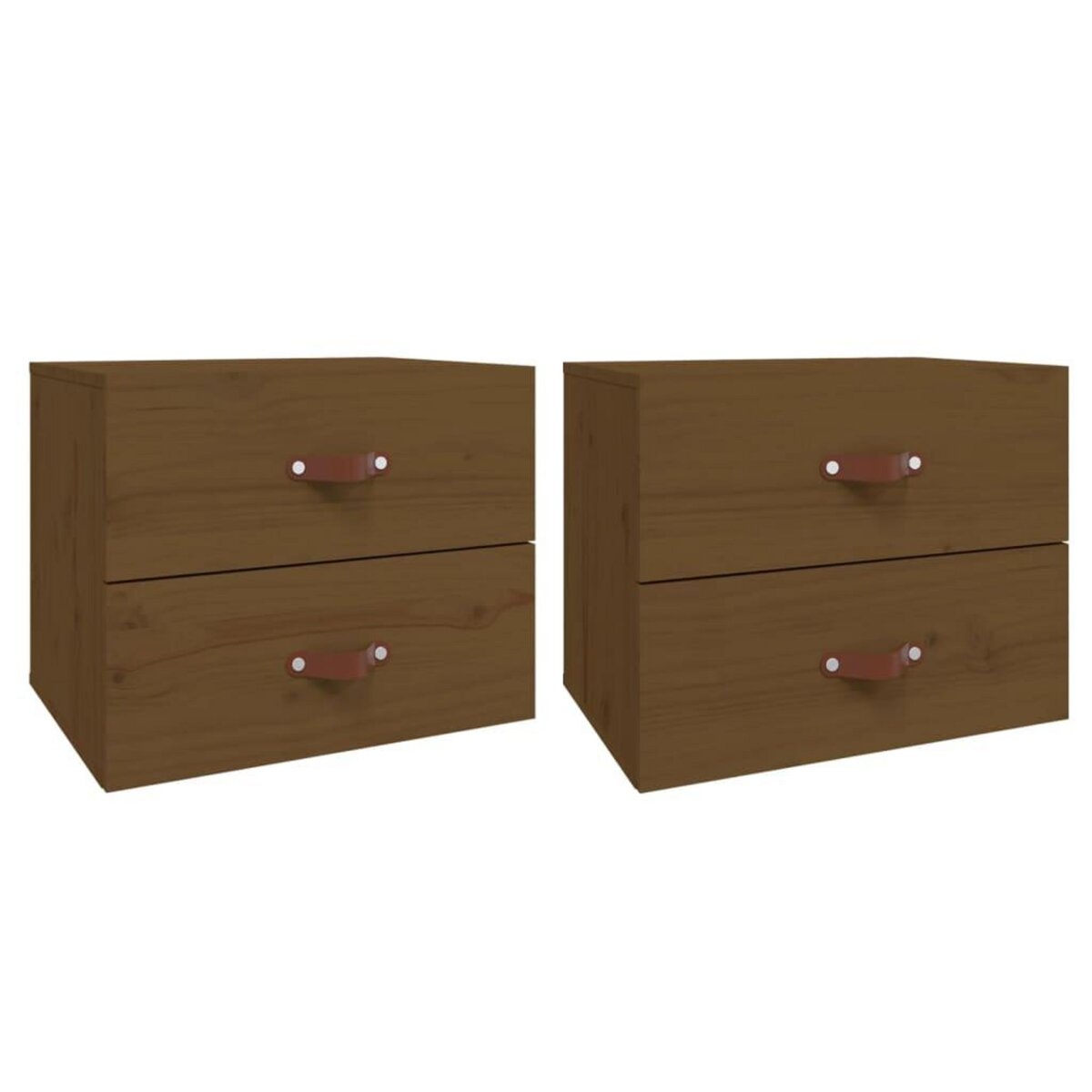 VIDAXL Tables de chevet murales 2 pcs Marron miel 50x36x40 cm