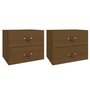 Voir la diapositive 2 : VIDAXL Tables de chevet murales 2 pcs Marron miel 50x36x40 cm
