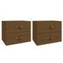 Voir la diapositive 2 : VIDAXL Tables de chevet murales 2 pcs Marron miel 50x36x40 cm