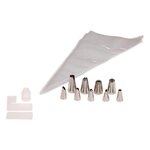 FIVE Lot de 30 Poches Avec 9 Douilles  Inox  14cm Transparent