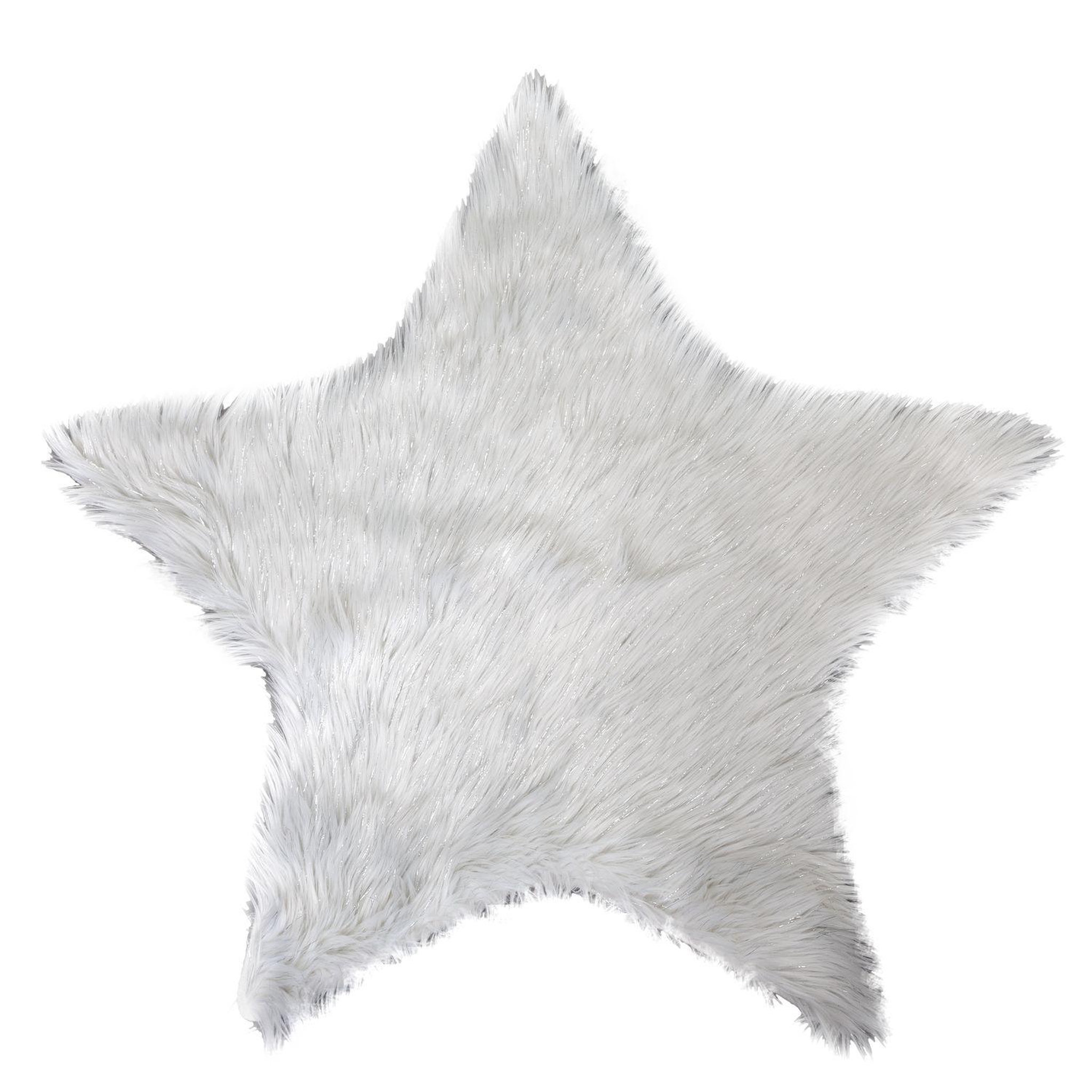 FEERIC LIGHT & CHRISTMAS Tapis de noël imitiation fourrure fantasy - diam. 90 cm - blanc