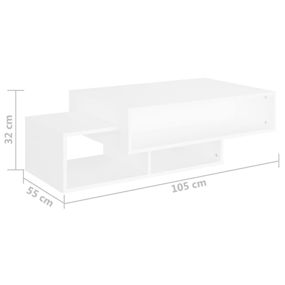 VIDAXL Table basse Blanc 105x55x32 cm Bois d'ingenierie