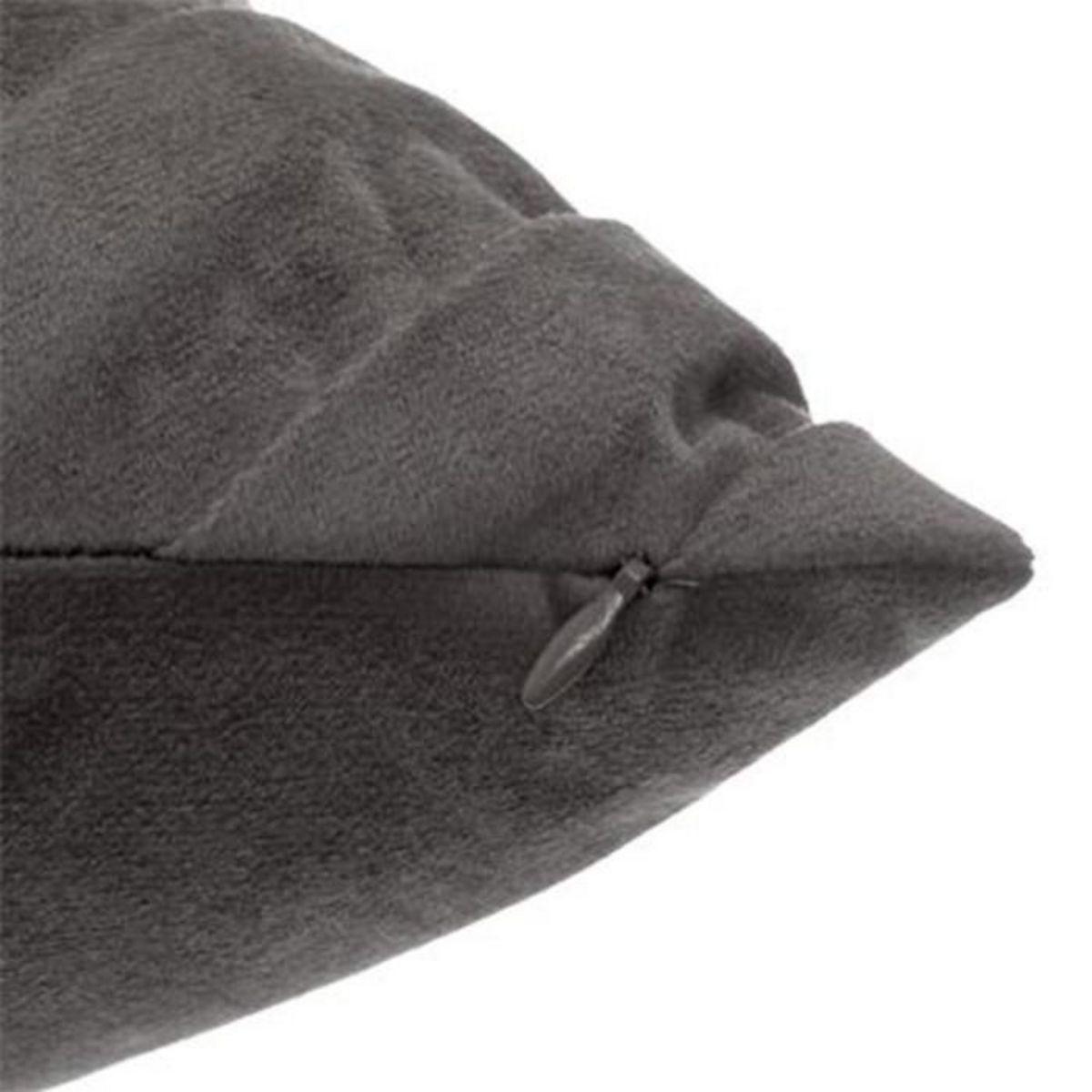 ATMOSPHERA Coussin Déhoussable Velours  Tressé  40x40cm Gris