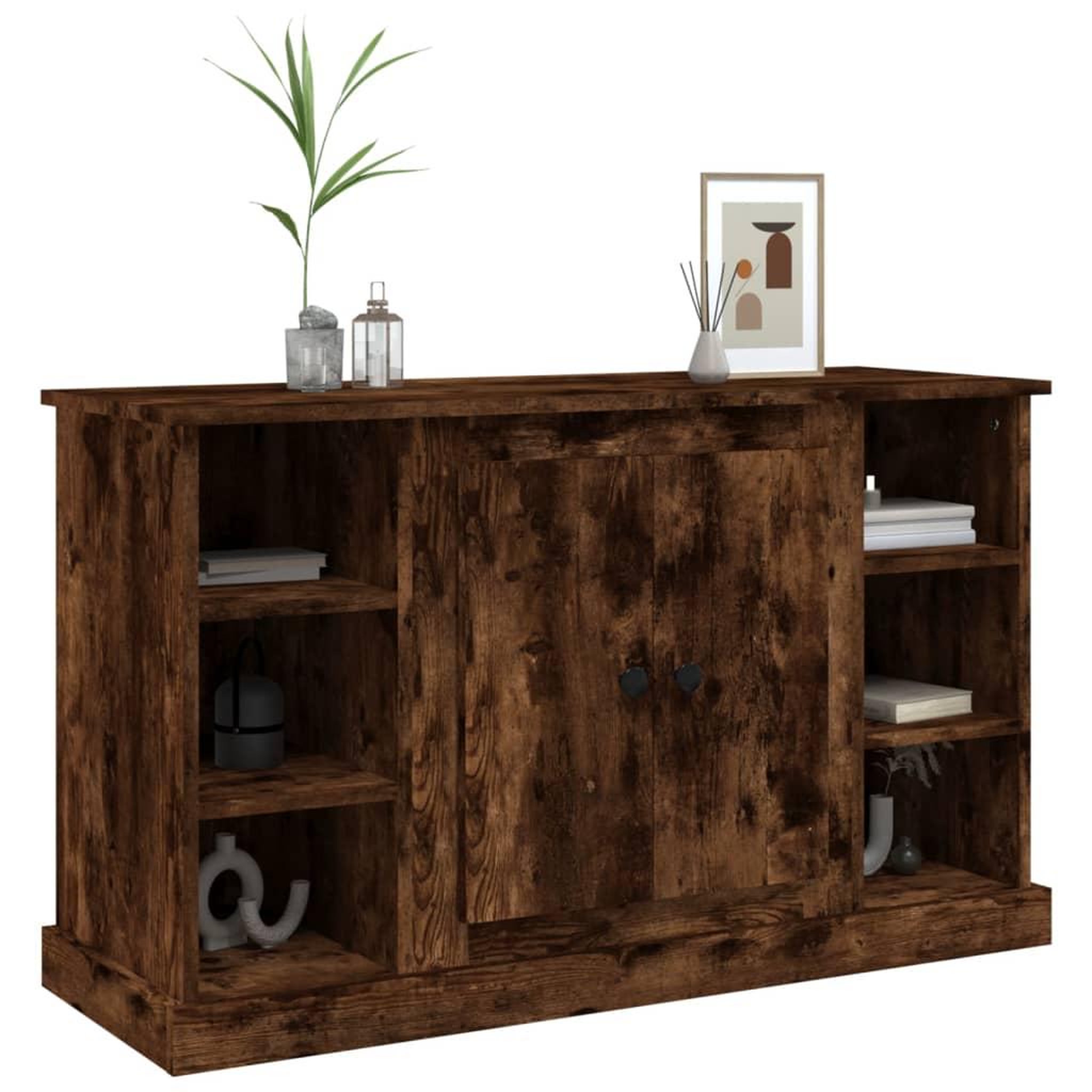 Voir la diapositive 4 : VIDAXL Buffet Chene fume 100x35,5x60 cm Bois d'ingenierie