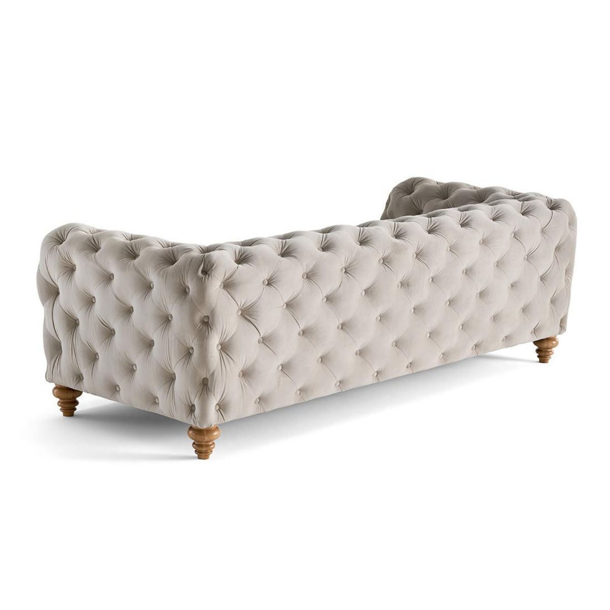 LISA DESIGN Walter - canapé 3 places chesterfield en velours - pieds bois
