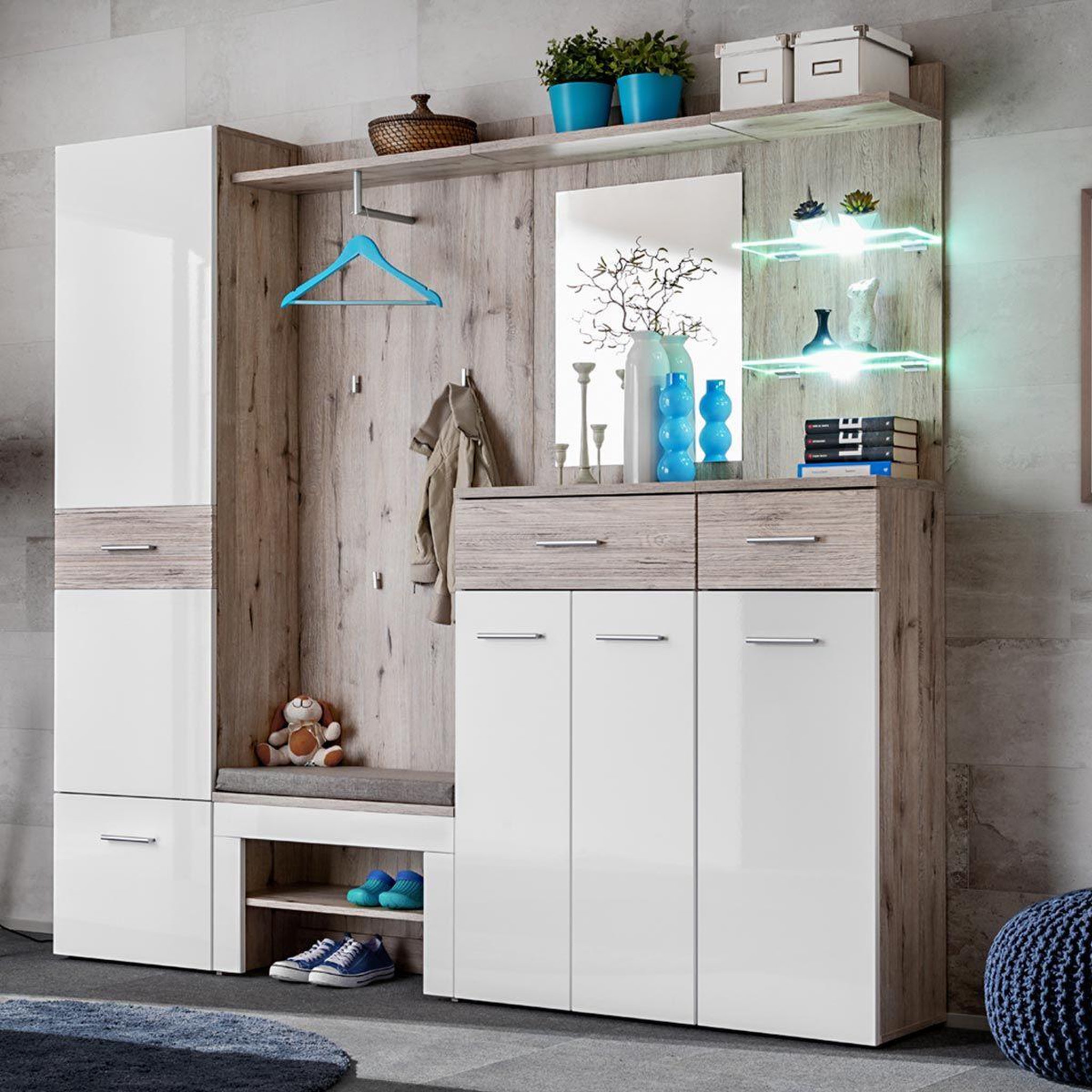 Paris Prix Ensemble dressing  gustavo ix  210cm naturel & blanc
